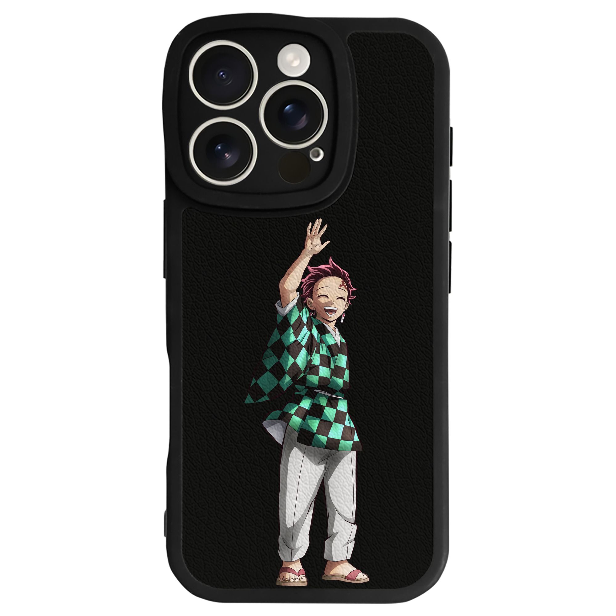 （画像用） 鬼滅の刃 竈門 炭治郎／かまど たんじろう Kamado Tanjirou 【iPhone 16シリーズ対応】シリコンスマホケース（レザー調） 材質：シリコン